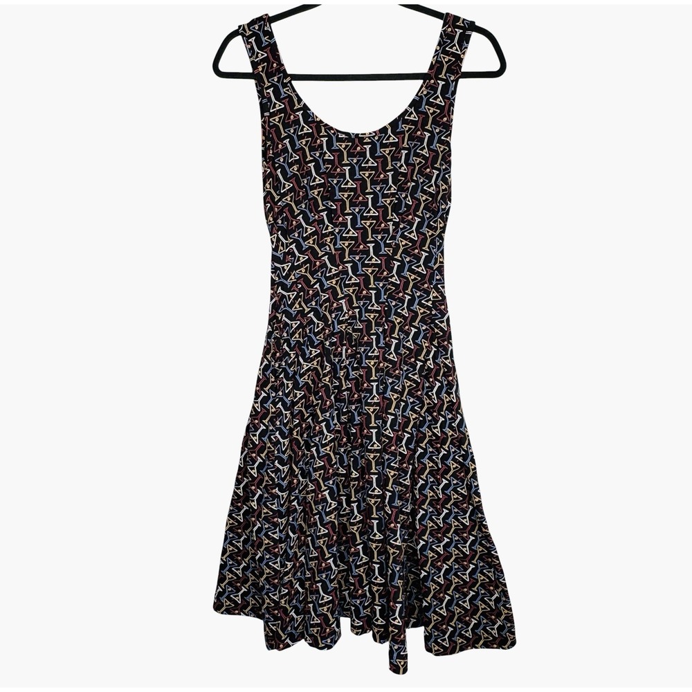 Effie's Heart Claudia Martini Dress Small Fit Flare Rockabilly Retro 50s Pin Up